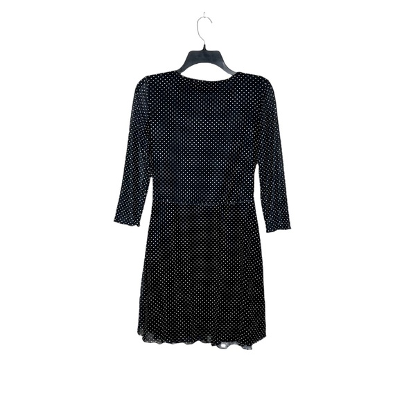 STR Wrap Mesh Mini Dress in Polka Dot Black Size Medium - Picture 5 of 5